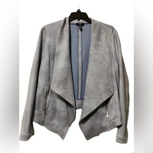 JONES New York Suede Leather Jacket Color Gray